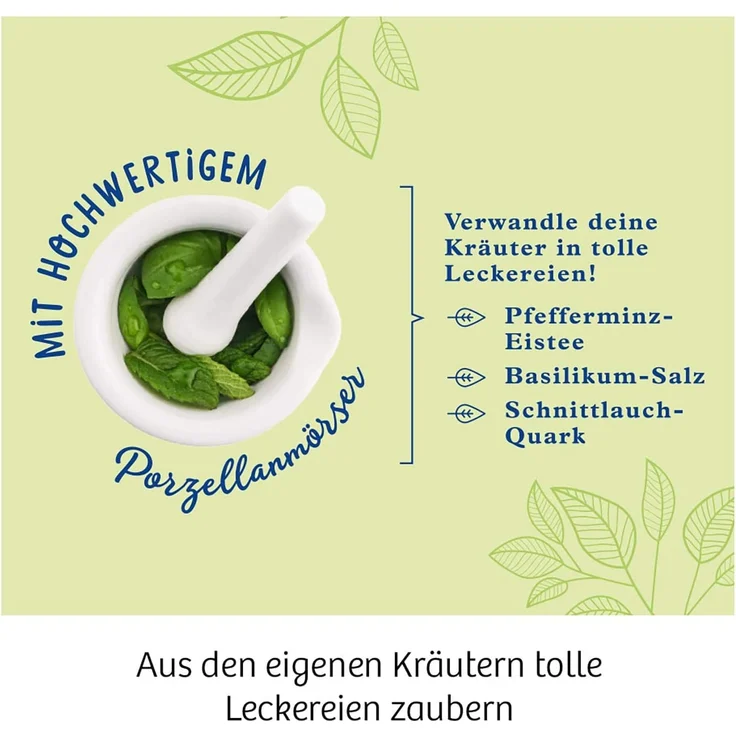 KOSMOS 632090 - Kräuter-Garten, Züchte duftende Kräuter auf der Fensterbank, Mit Gewächshaus und Mörser aus Porzellan, Experimentierkasten für Kinder ab 6 Jahre – Bild 4