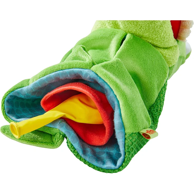 HABA 306255 - Handpuppe Allesfresser Kroko, Handpuppe ab 1,5 Jahren, grün – Bild 6