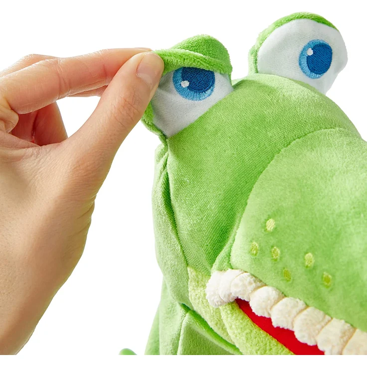 HABA 306255 - Handpuppe Allesfresser Kroko, Handpuppe ab 1,5 Jahren, grün – Bild 5