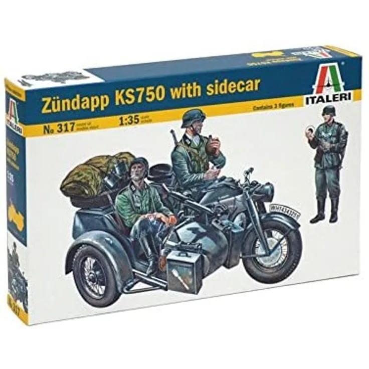 Italeri 510000317 - Figuren - 1:35 Motorrad-Gespann Zündapp KS750