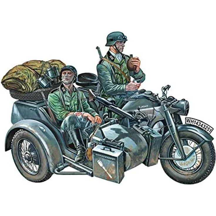 Italeri 510000317 - Figuren - 1:35 Motorrad-Gespann Zündapp KS750 – Bild 2
