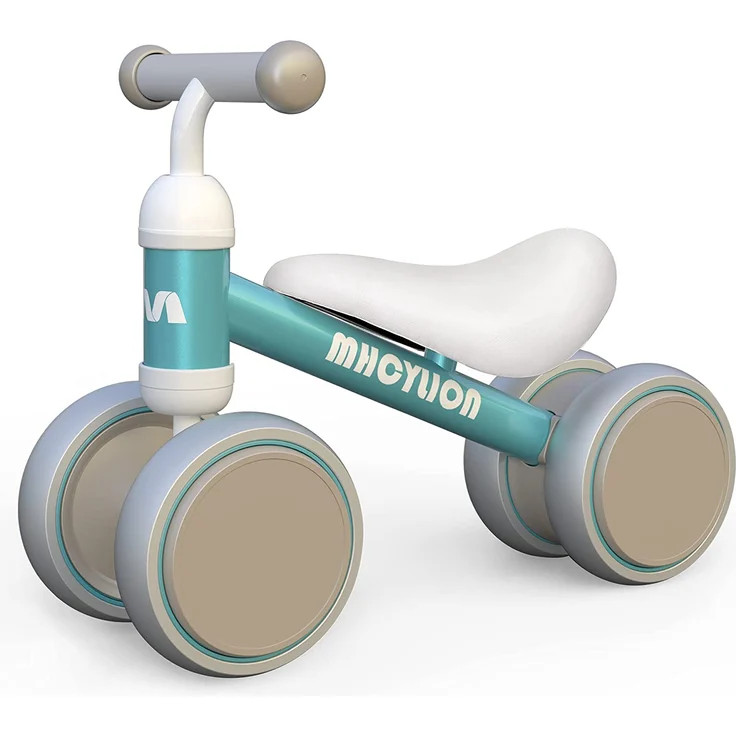 Kinder Laufrad ab 1 Jahr Balance Lauflernrad Spielzeug mit 4 Räder für 10 - 24 Monate Baby, Erst Rutschrad Fahrrad für Jungen Mädchen als Geschenke Grün – Bild 1