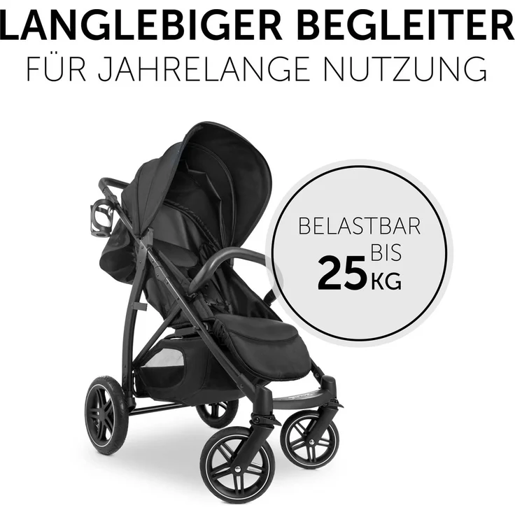 Hauck Buggy Rapid 4D Air, bis 25 kg, Schnell Faltbar, Sonnen Verdeck UPF 50 +, Lufträder und Gummiräder, Getränkehalter, Höhenverstellbar, Liegeposition, Leicht Abwischbar, Großer Einkaufskorb – Bild 2