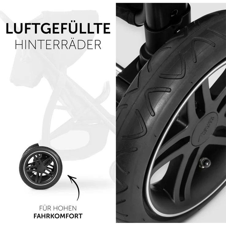 Hauck Buggy Rapid 4D Air, bis 25 kg, Schnell Faltbar, Sonnen Verdeck UPF 50 +, Lufträder und Gummiräder, Getränkehalter, Höhenverstellbar, Liegeposition, Leicht Abwischbar, Großer Einkaufskorb – Bild 3