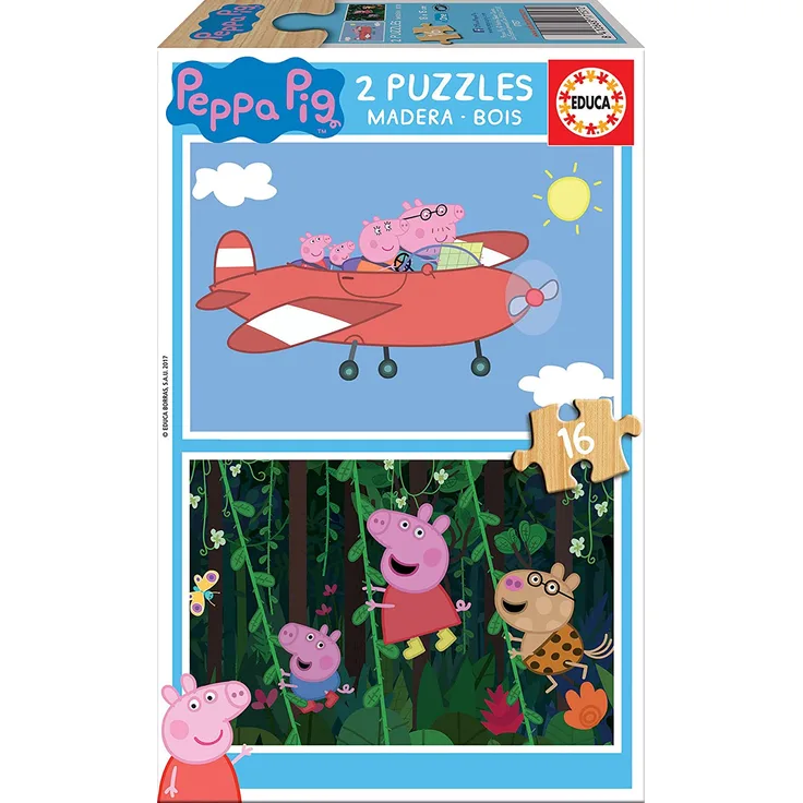 Educa Peppa Wutz Super Puzzles 2 x 16 Teile 171571, 17157