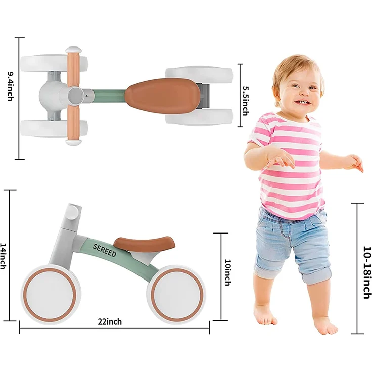 SEREED Kinder Laufrad ab 1 Jahr, Lauflernrad Spielzeug für 12-24 Monate Baby, Erstes Fahrrad ohne Pedal mit 4 Rädern für Jungen und Mädchen, Kleinkinder Erste Geburtstag Geschenk – Bild 2