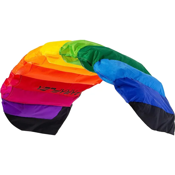 Wolkenstürmer® Paraflex Basic 2-Leiner Lenkmatte 1. 7 Rainbow - Kite Drachen mit Flugschlaufen – Zweileiner Lenkdrachen - Flugdrachen für Anfänger & Kinder ab 6 Jahren