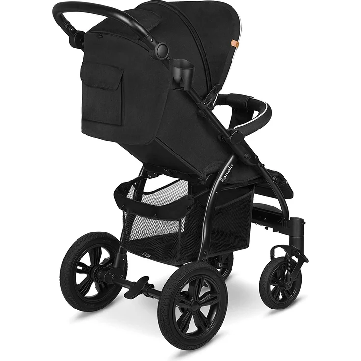 LIONELO Annet Tour Kinderwagen bis 22 kg, verstellbarer Griff, zusammenklappbar, verstellbare Rückenlehne bis zur Liegeposition, wartungsfreie Räder, XXL-Verdeck, 5-Punkt-Gurt, Einkaufskorb – Bild 9