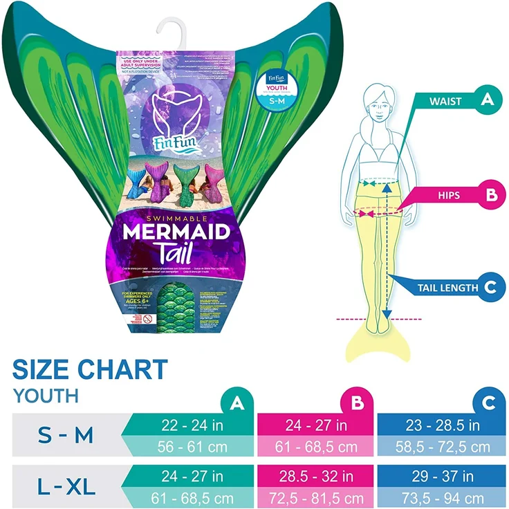 Fin Fun Meerjungfrau Mermaidens grün, L/XL – Bild 2