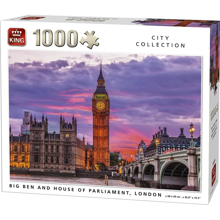 King 5658 Big Ben Uhr und Parliament House London UK City Puzzle (1000 Teile)
