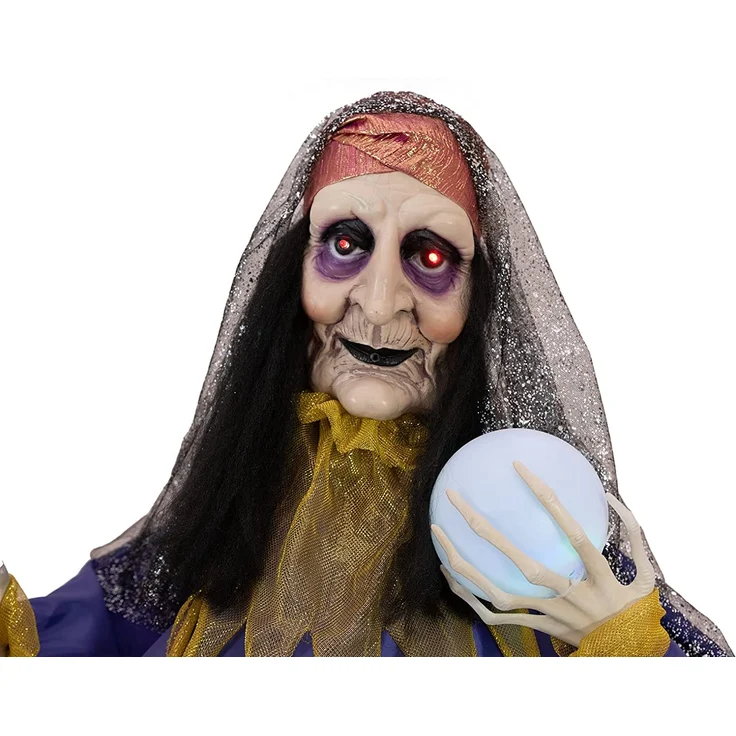 EUROPALMS Halloween Figur Wahrsagerin, animiert 50cm – Bild 5