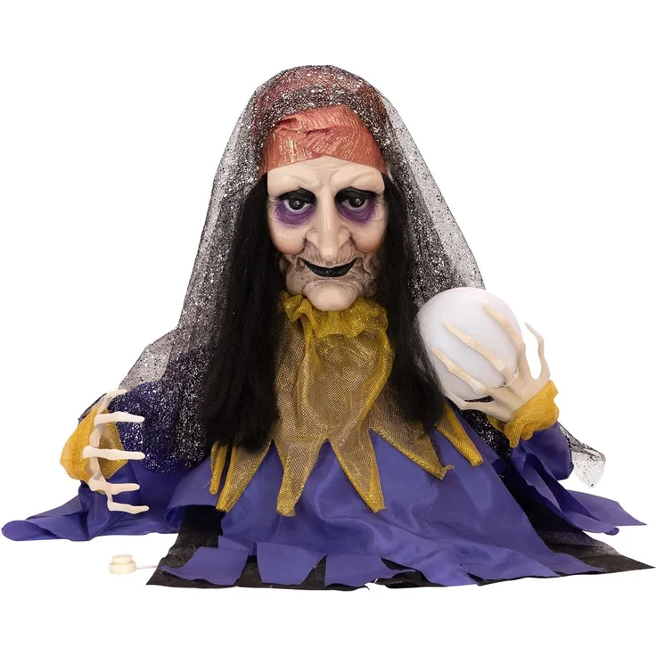 EUROPALMS Halloween Figur Wahrsagerin, animiert 50cm – Bild 1