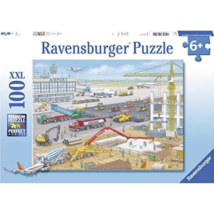 Ravensburger Puzzle 100 Teile XXL Baustelle am Flughafen