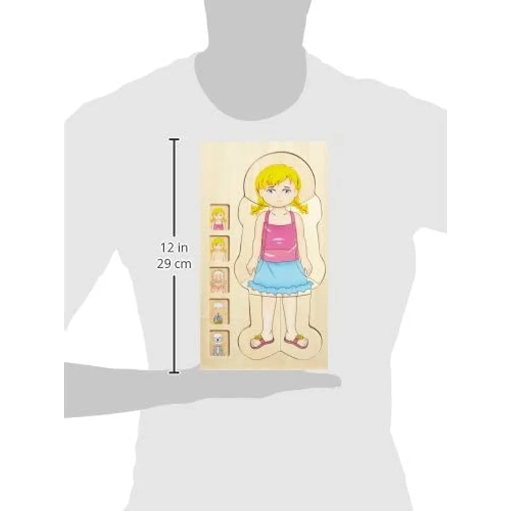 small foot 5814 Puzzle 'Anatomie Mädchen' aus Holz, lehrreiches Puzzle, 29-tlg. mit fünf Lagen, ab 3 Jahren – Bild 5