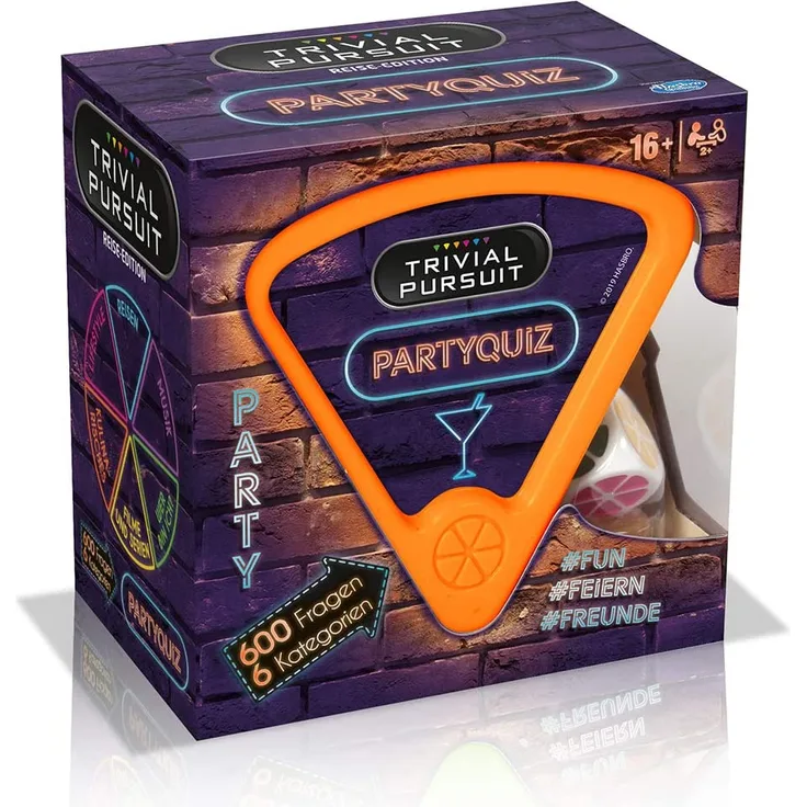 Winning Moves 11798 Trivial Pursuit Partyquiz: Wissensspiel mit 600 Fragen aus den Bereichen Reisen, Lifestyle, Kulinarisches, Filme und Serien, Wer Bin ich und Musik, Quizspiel