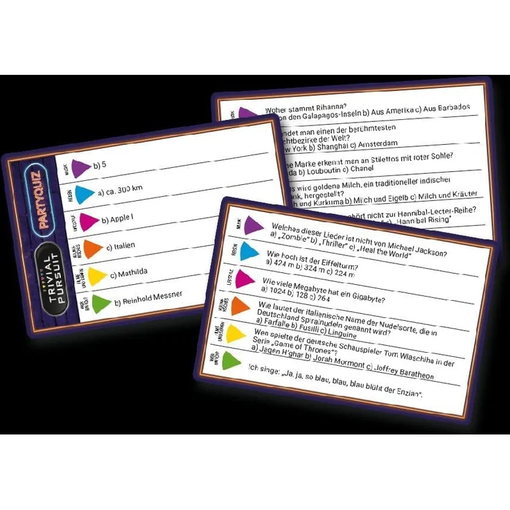Winning Moves 11798 Trivial Pursuit Partyquiz: Wissensspiel mit 600 Fragen aus den Bereichen Reisen, Lifestyle, Kulinarisches, Filme und Serien, Wer Bin ich und Musik, Quizspiel – Bild 8