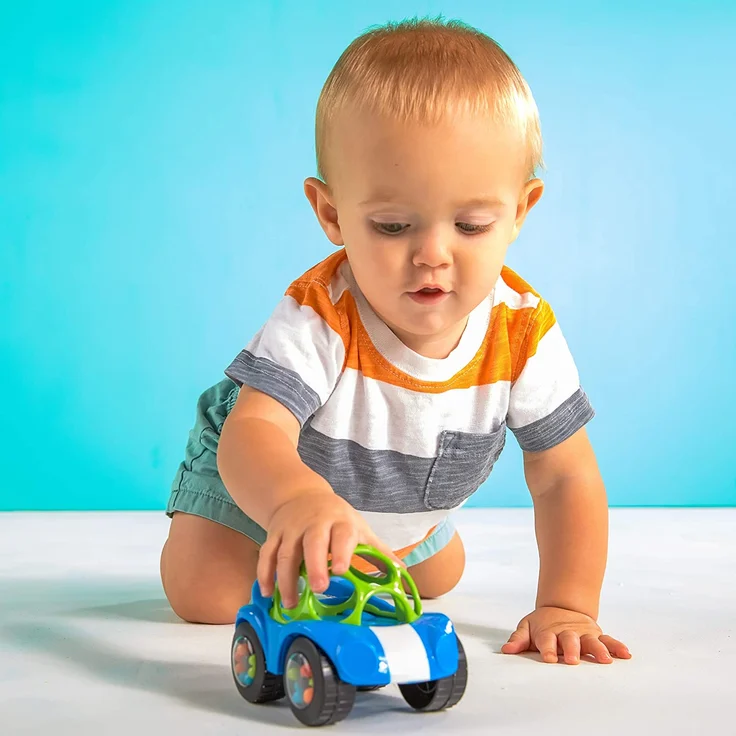 Bright Starts, Oball Spielzeugauto mit Rassel, blau-grün – Bild 7