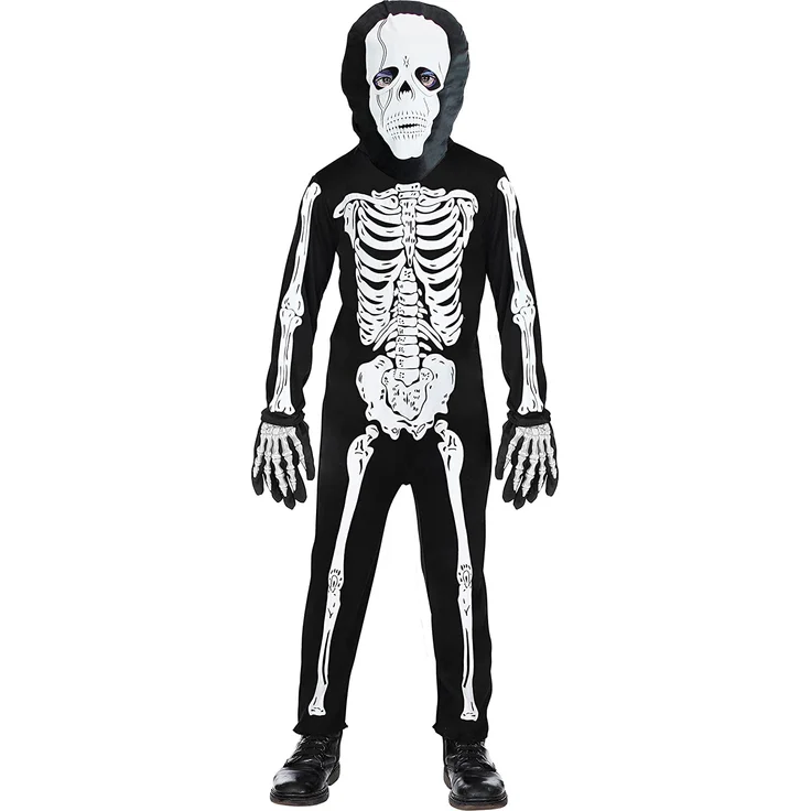 Widmann - Kinderkostüm Skelett, Anzug und Maske, Kostüm-Set für Kinder, Unisex, Schwarz-Weiß, Verkleidung, Karneval, Mottoparty, Halloween – Bild 2