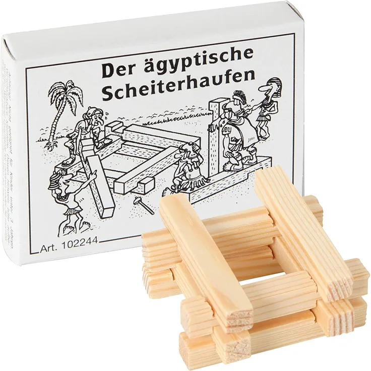 Bartl 102244 Mini-Puzzle "Der ägyptische Scheiterhaufen" Knobelspiel Holz