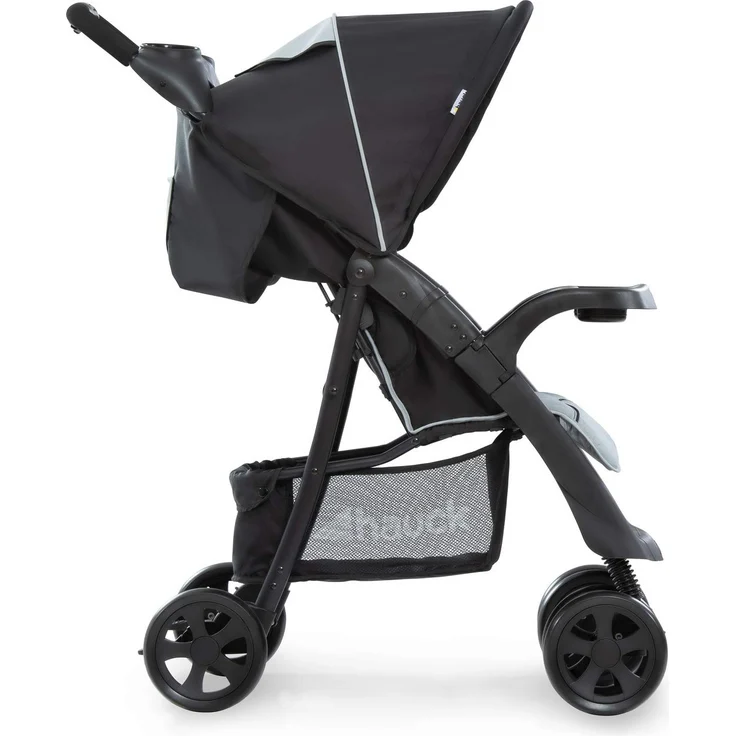 Hauck Shopper Neo II Buggy bis 25 kg mit Liegefunktion ab Geburt, klein zusammenfaltbar, Einhand-Faltmechanismus, leicht, 2 Getränkehalter, großer Korb, Caviar Silber/Grau – Bild 12