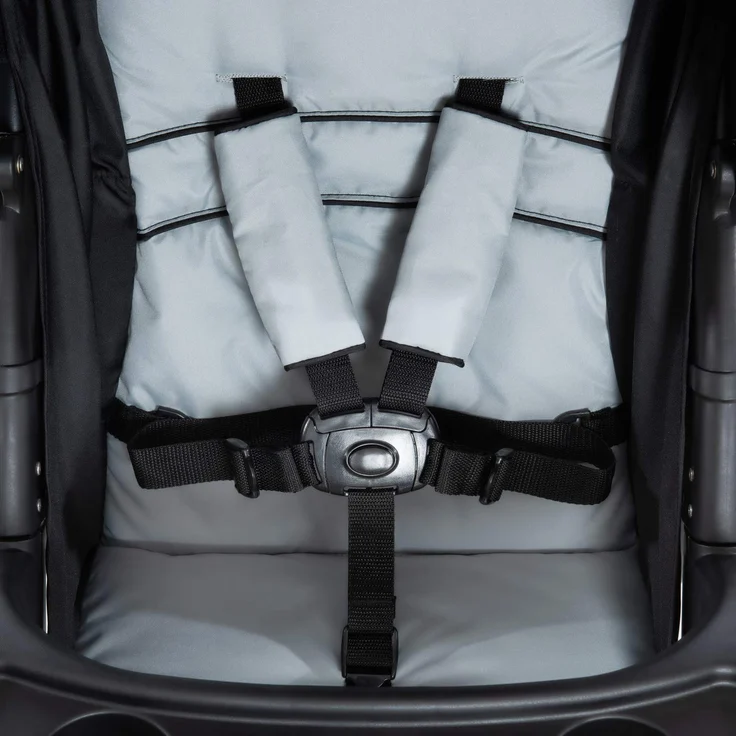 Hauck Shopper Neo II Buggy bis 25 kg mit Liegefunktion ab Geburt, klein zusammenfaltbar, Einhand-Faltmechanismus, leicht, 2 Getränkehalter, großer Korb, Caviar Silber/Grau – Bild 9