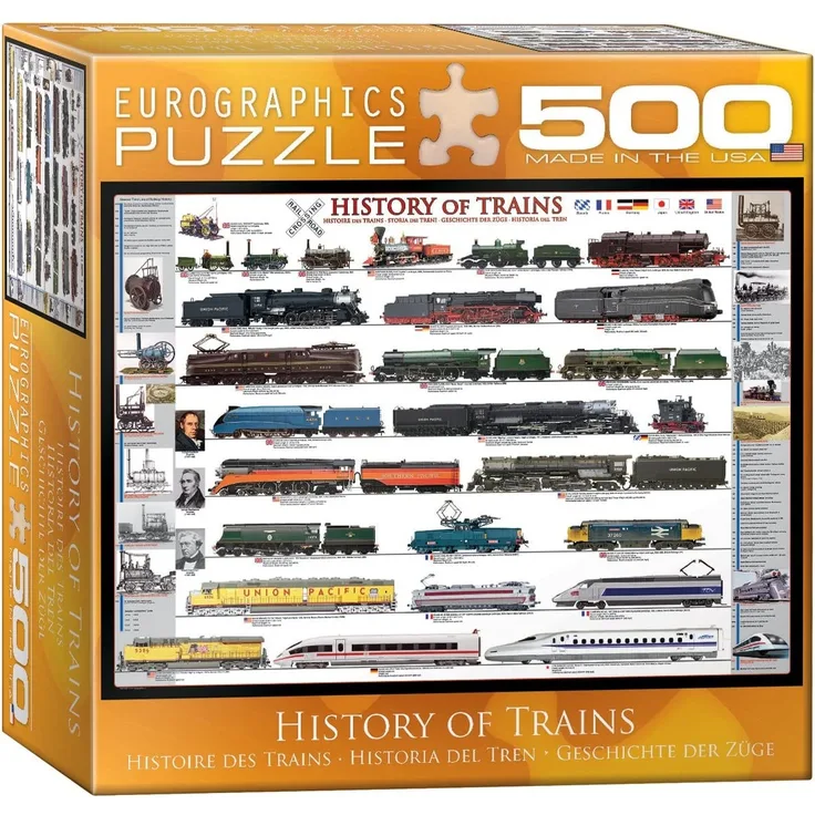 EuroGraphics Geschichte der Züge - 500 Teile Querformat Puzzle
