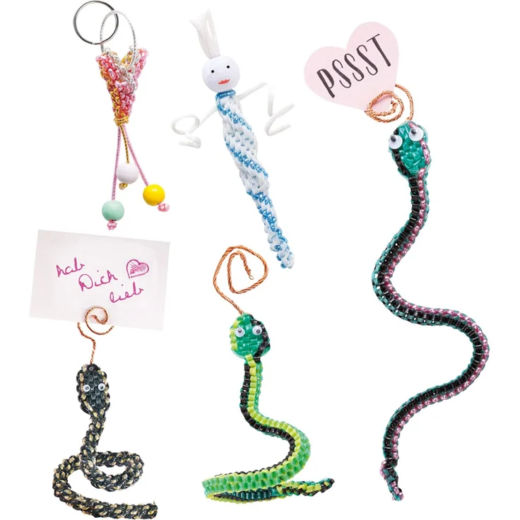 folia 73019 - Flechtschnüre Bastelset, 197 Teile - zum Gestalten individueller Scoubidous und Armbänder – Bild 4