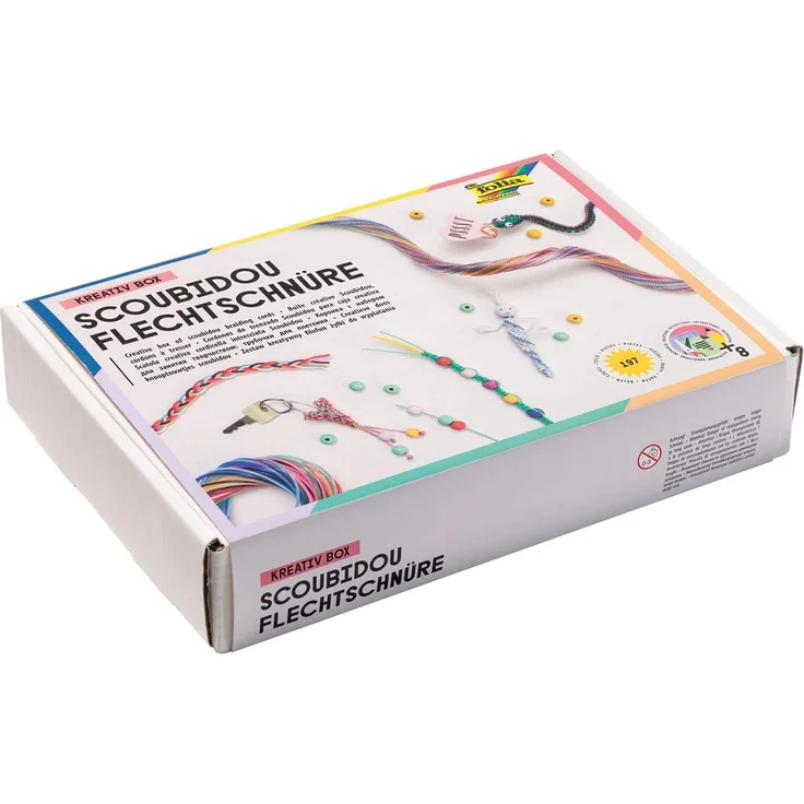 folia 73019 - Flechtschnüre Bastelset, 197 Teile - zum Gestalten individueller Scoubidous und Armbänder – Bild 2