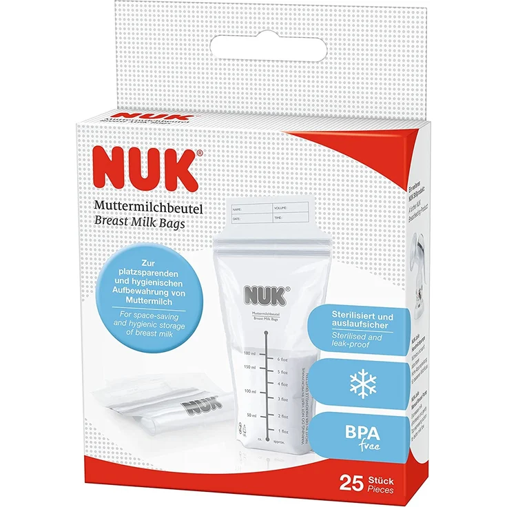 NUK 10252088 Muttermilchbeutel, 25 Stück a 180 ml, sterilisiert für den sofortigen Einsatz, auslaufsicher, BPA-frei – Bild 3