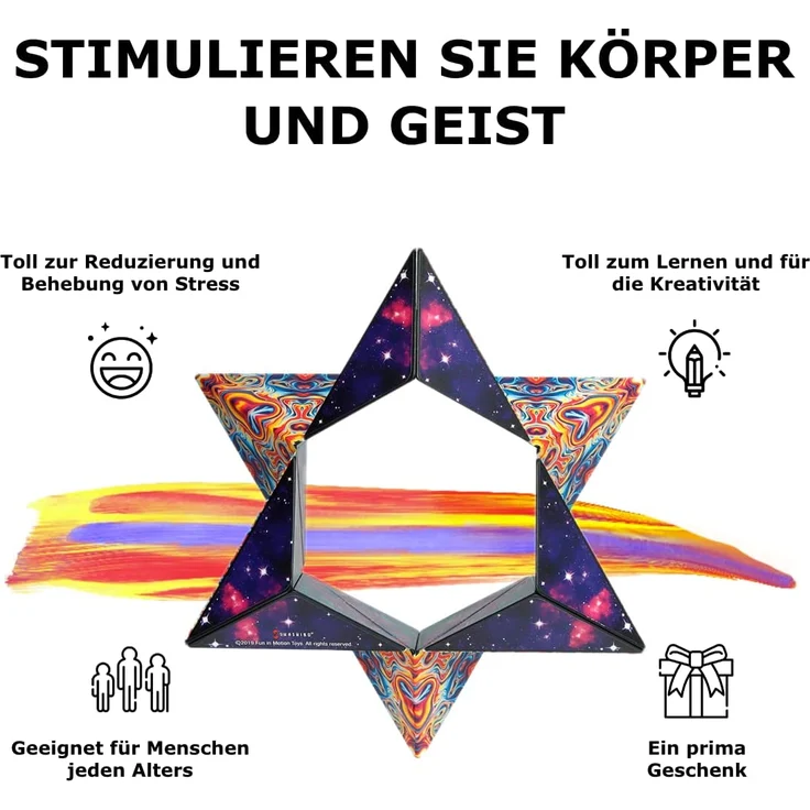 SHASHIBO Formwechsel Zauberwürfel - Preisgekrönt, Patentiert - Anti Stress Spielzeug – 36 Seltenerdmagnete - 3D Infinity Cube - Shashibo Magnetwürfel in Über 70 Formen Verwandelbar (Spaced Out) – Bild 3