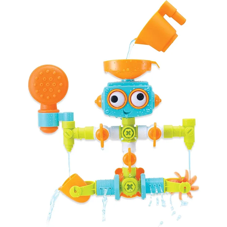 Sensory Plug & Play Klempner-Set – Badewannen-Roboter für Babys ab 10 Monaten – Mit 16 verschiedenen Teilen zum Zusammenbauen – Mehrfarbig