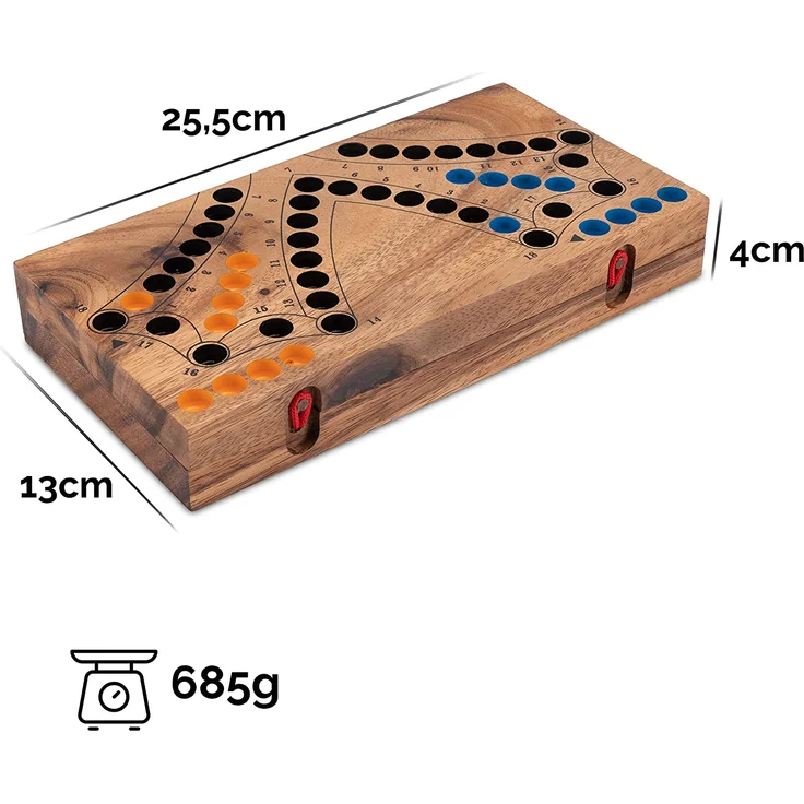 Tock für 4 Spieler - Spielfeld 27 x 26 cm - Gesellschaftsspiel mit Spielkarten – Bild 4