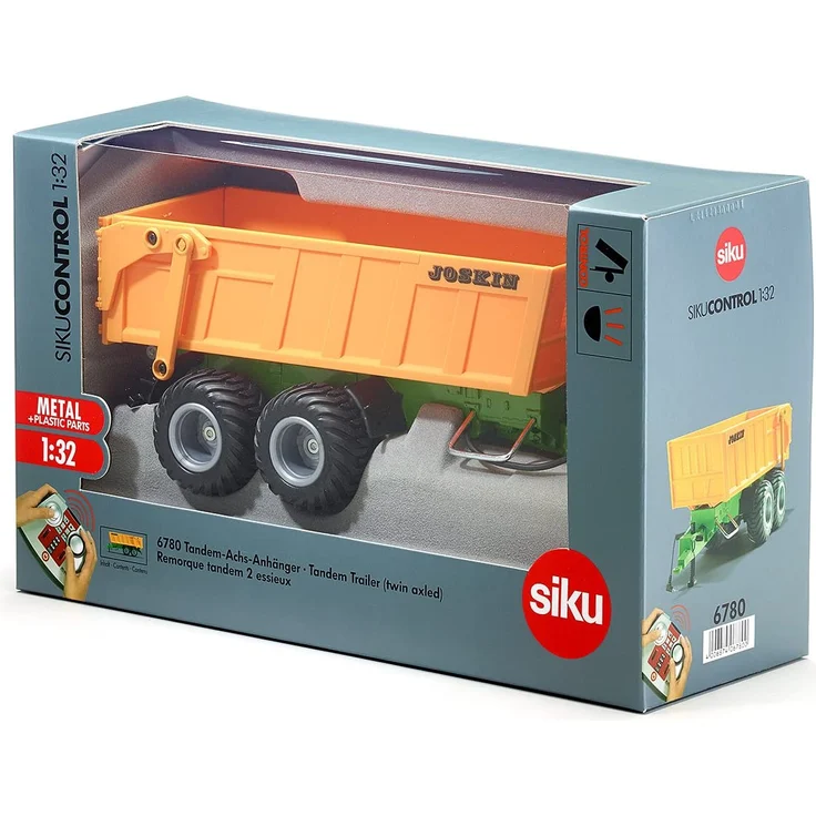 SIKU 6780, Tandem-Achs-Anhänger, 1:32, Fernsteuerbar, Für SIKU CONTROL Fahrzeuge mit Anhängerkupplung, Metall/Kunststoff, Orange – Bild 8