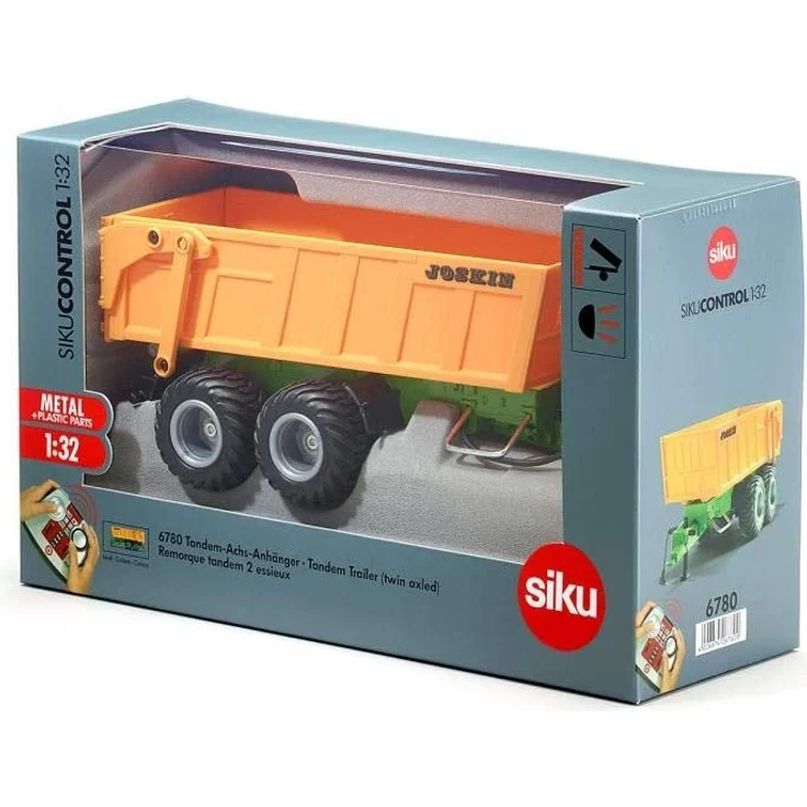 SIKU 6780, Tandem-Achs-Anhänger, 1:32, Fernsteuerbar, Für SIKU CONTROL Fahrzeuge mit Anhängerkupplung, Metall/Kunststoff, Orange – Bild 7