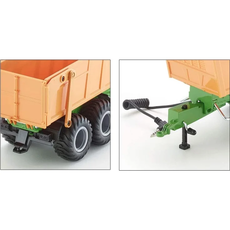 SIKU 6780, Tandem-Achs-Anhänger, 1:32, Fernsteuerbar, Für SIKU CONTROL Fahrzeuge mit Anhängerkupplung, Metall/Kunststoff, Orange – Bild 4