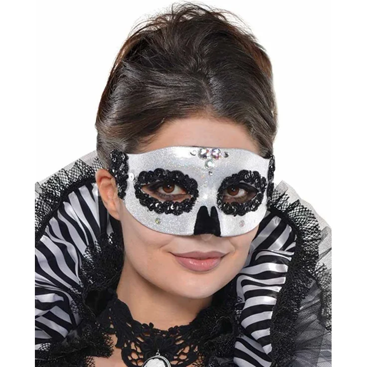 Maske Venezianische Damen schwarz/silber Einheitsgrösse – Bild 2