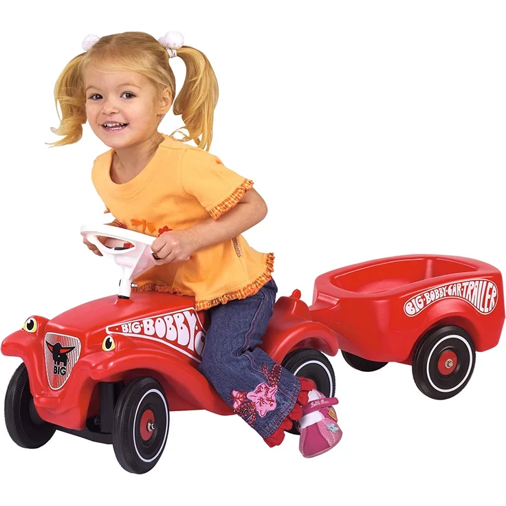 BIG-Bobby-Car Trailer Rot - Bobby-Car Anhänger für drinnen und draußen, für das BIG-Bobby-Car und die BIG-Bobby-Scooter, bis 25 kg, für Kinder ab 1 Jahr – Bild 4