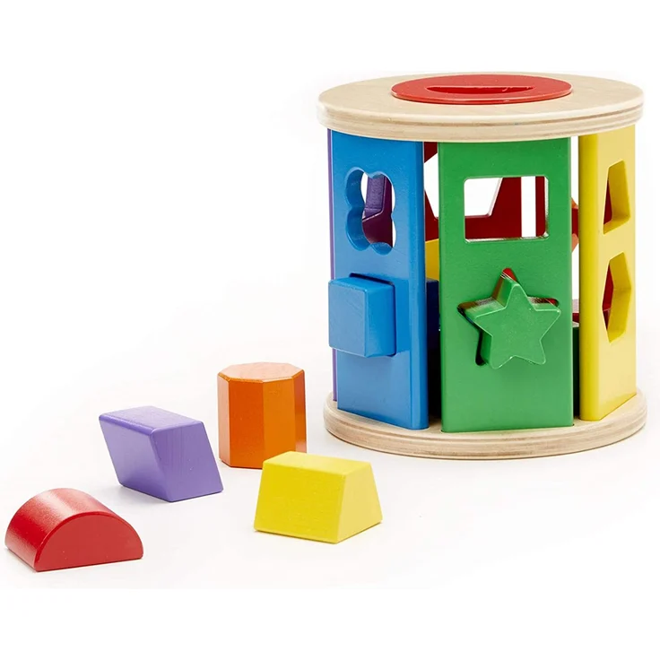 Melissa & Doug 19041 Rollbarer Formensortierer aus Holz (14 Teile) – Bild 1
