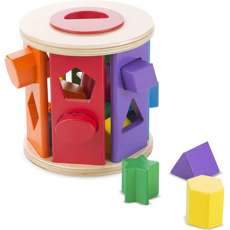 Melissa & Doug 19041 Rollbarer Formensortierer aus Holz (14 Teile) – Bild 3