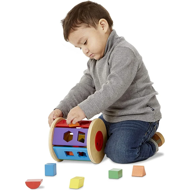 Melissa & Doug 19041 Rollbarer Formensortierer aus Holz (14 Teile) – Bild 2