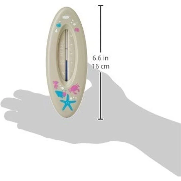NUK 10256388 Badethermometer für sicheres Baden, natürliche Messflüssigkeit aus Rapsöl, Made in Germany, 1 Stück, grau – Bild 5