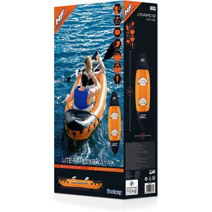 Bestway Hydro-Force Kajak aufblasbar Schlauchboot Boot 321x88x42cm Lite-Rapid X2 – Bild 3