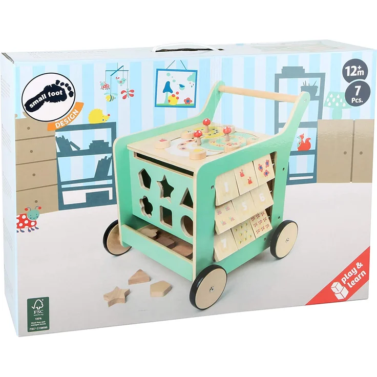 small foot 10947 Lauflernwagen "Move it!", aus 100% FSC®-Zertifiziertem Holz, Motorikspielzeug und Lauflernhilfe – Bild 7