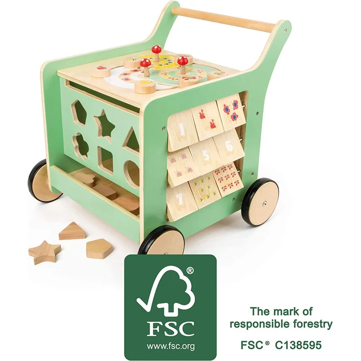 small foot 10947 Lauflernwagen "Move it!", aus 100% FSC®-Zertifiziertem Holz, Motorikspielzeug und Lauflernhilfe – Bild 9