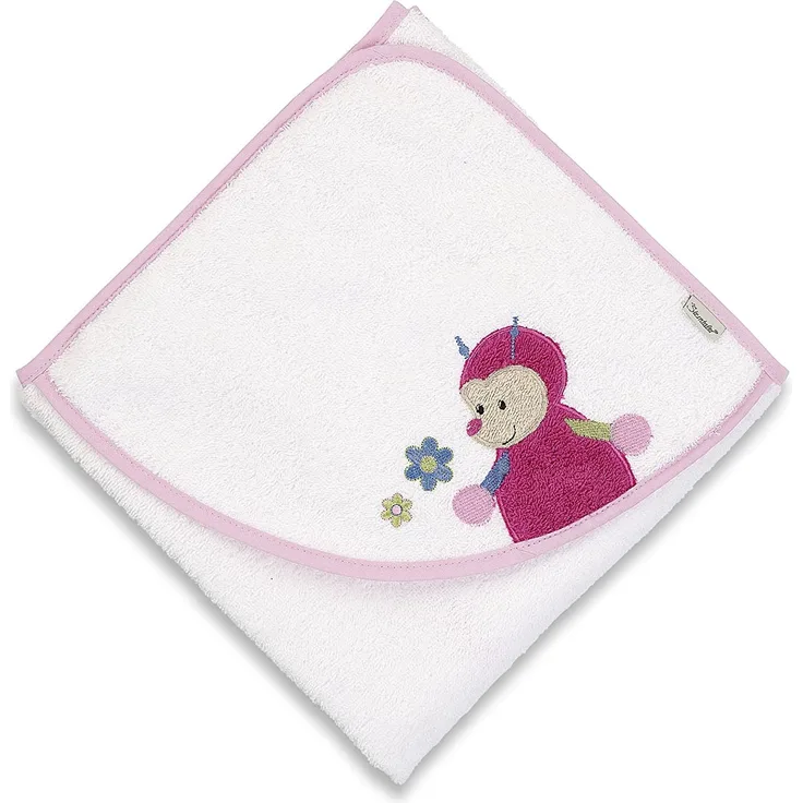 Sterntaler Kapuzen-Badetuch Katharina, Alter: ab 0 Monate, 80 x 80 cm, Weiß/Rosa