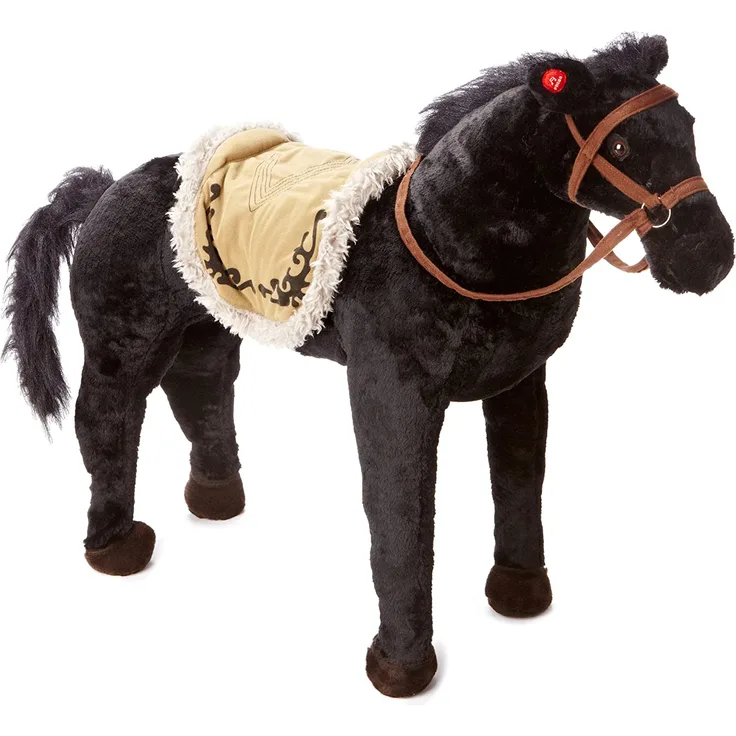 Happy People 58401 - Pferd mit Sound, stehend, Tragkraft ca. 100 kg, schwarz