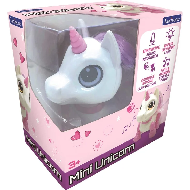 Lexibook ROB02UNI Power Mini-My Little Unicorn Roboter mit Geräuschen, Musik, Lichteffekten, Sprachwiederholungsfunktion und Reaktion auf Geräusche-ROB02UNI – Bild 7