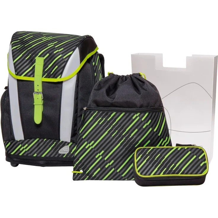 Schneiders Vienna Schulrucksack-Set 4tlg. - Motiv: Schwarz, 41 cm, 24 Liter, 1 kg - Farbe: schwarz,gelb