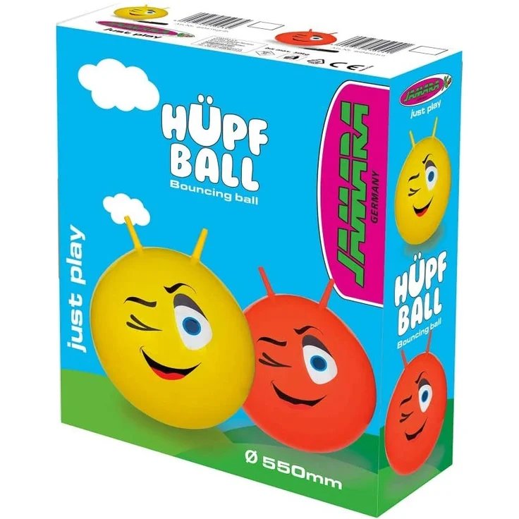 Jamara 460460 Hüpfball Eye - bis 50 kg, fördert den Gleichgewichtssinn und die motorischen Fähigkeiten, robust und widerstandsfähig, pflegeleicht, rot – Bild 3