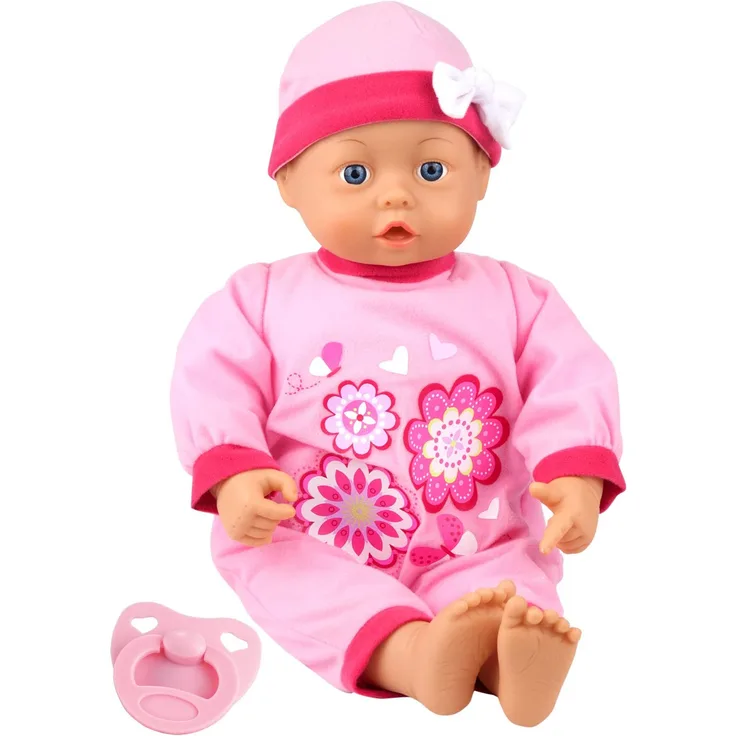 Bayer Design 93863AB - Funktionspuppe First Words Baby mit 24 Lauten, 38 cm, rosa